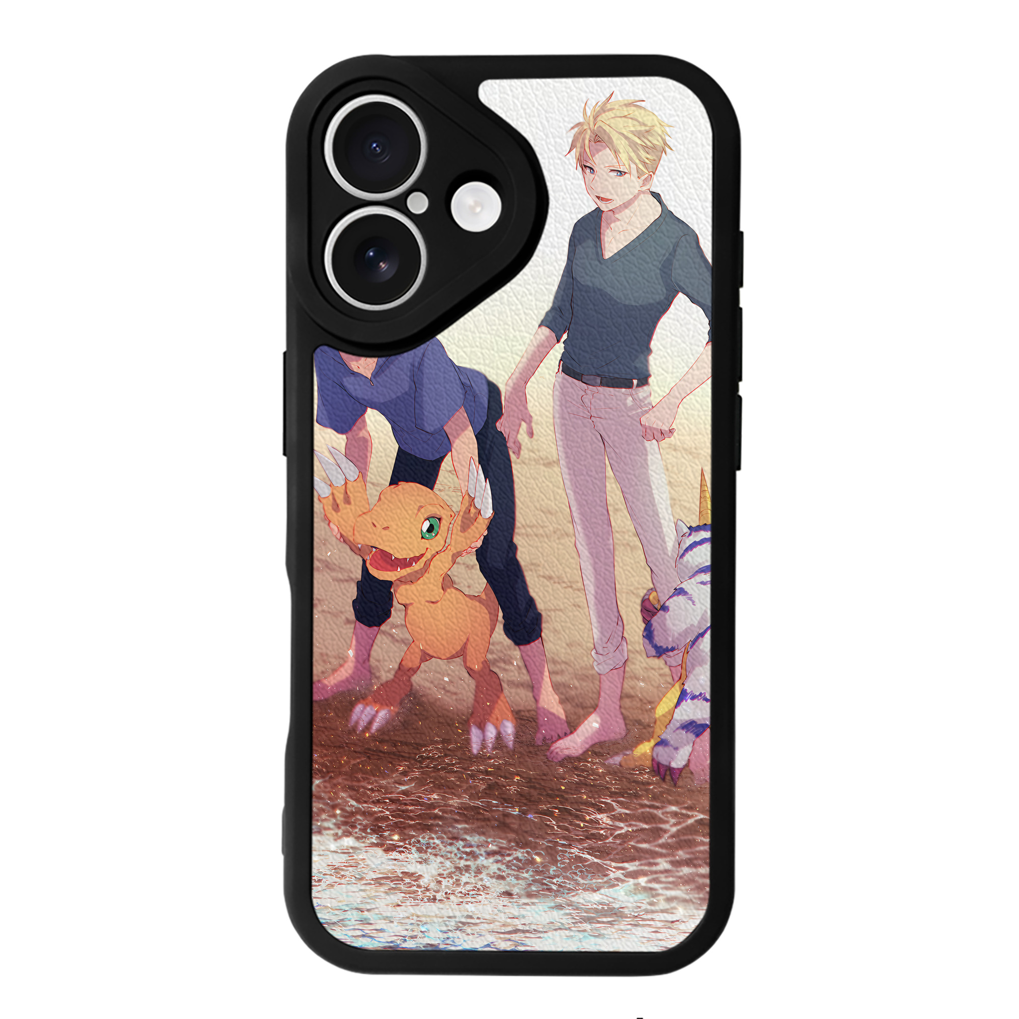 （画像用） Digimon デジタルモンスター/デジモン 【iPhone 16シリーズ対応】シリコンスマホケース（レザー調） 材質：シリコン